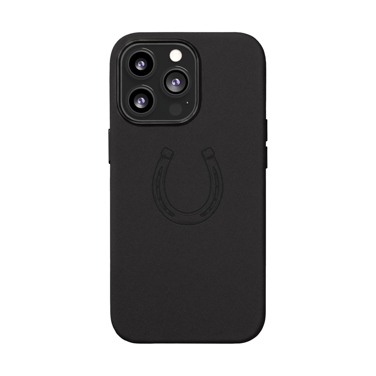 Étui Téléphone Cuir Gravé — Fer à Cheval Minimaliste