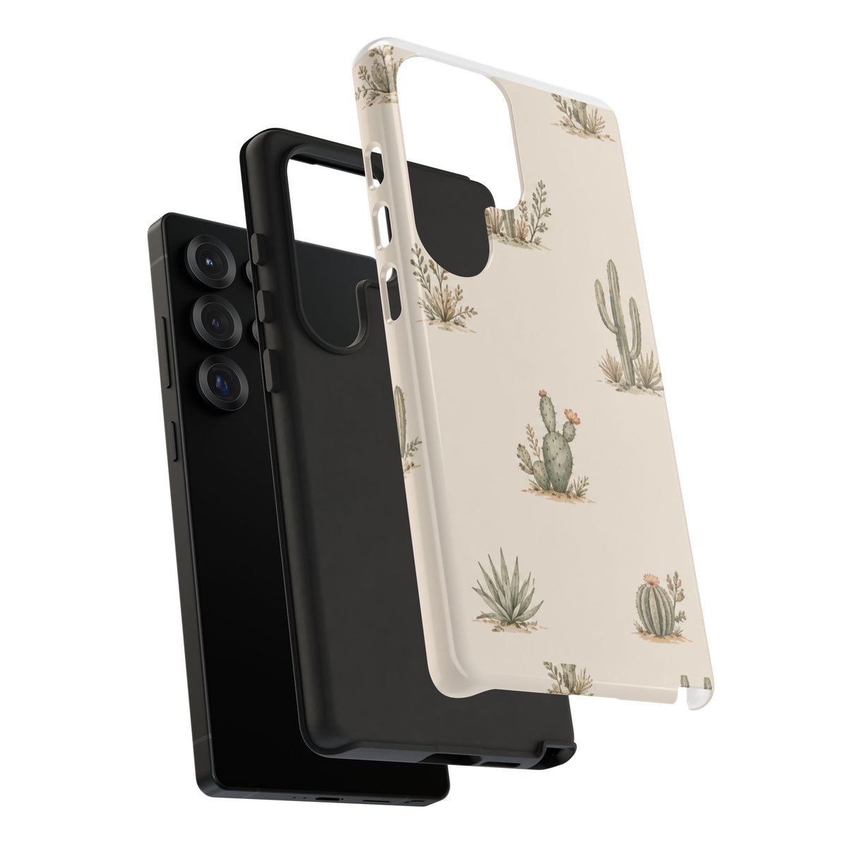 Cactus Pattern Tough Phone Case — Desert Floral Protective Cover