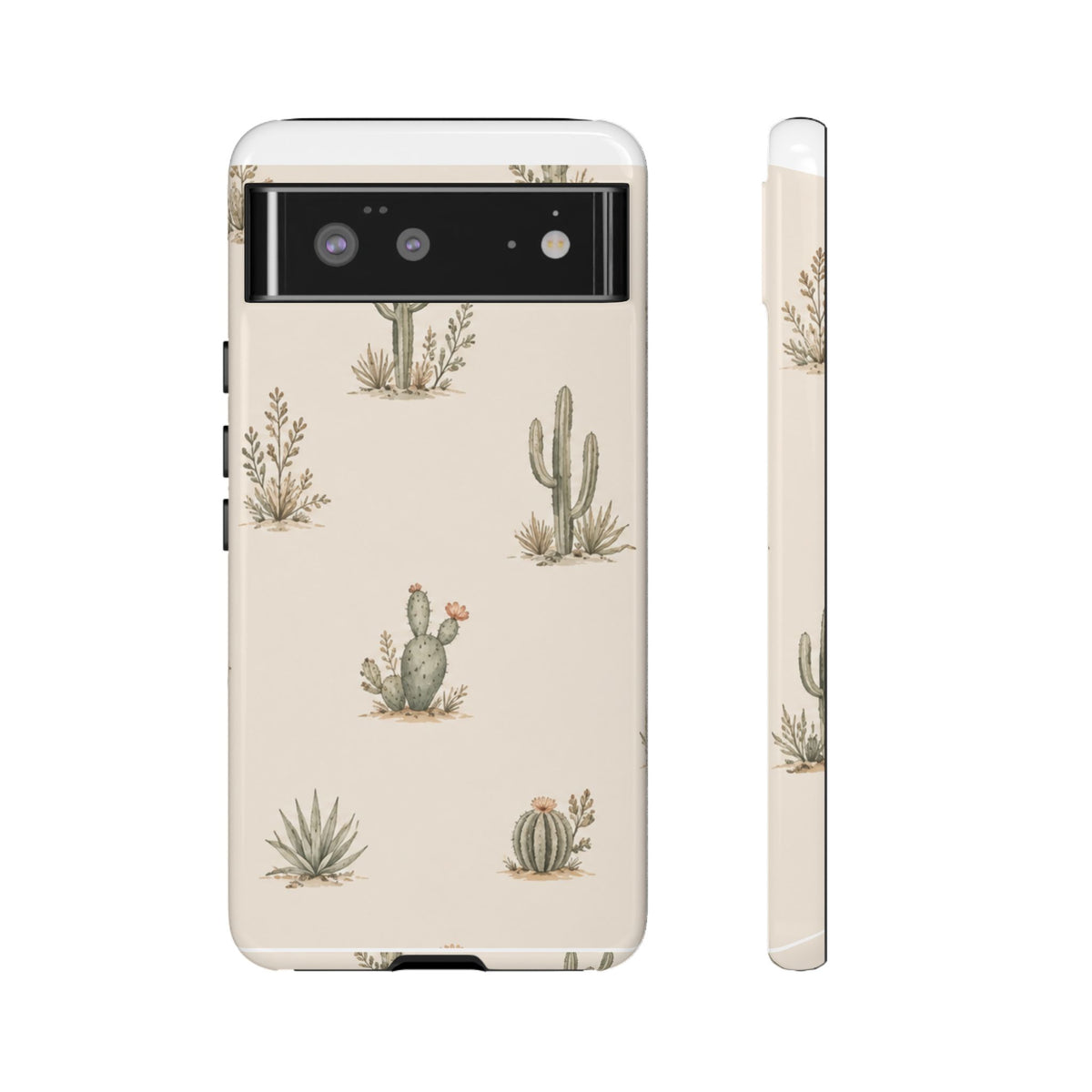 Cactus Pattern Tough Phone Case — Desert Floral Protective Cover