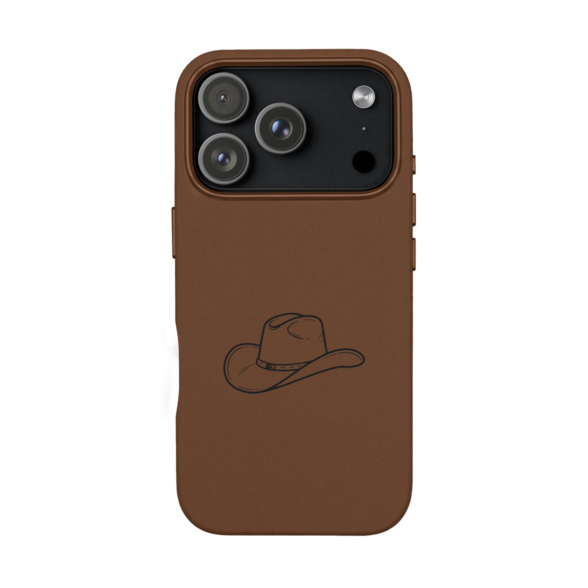 Étui Téléphone Cuir Gravé — Chapeau de Cowboy