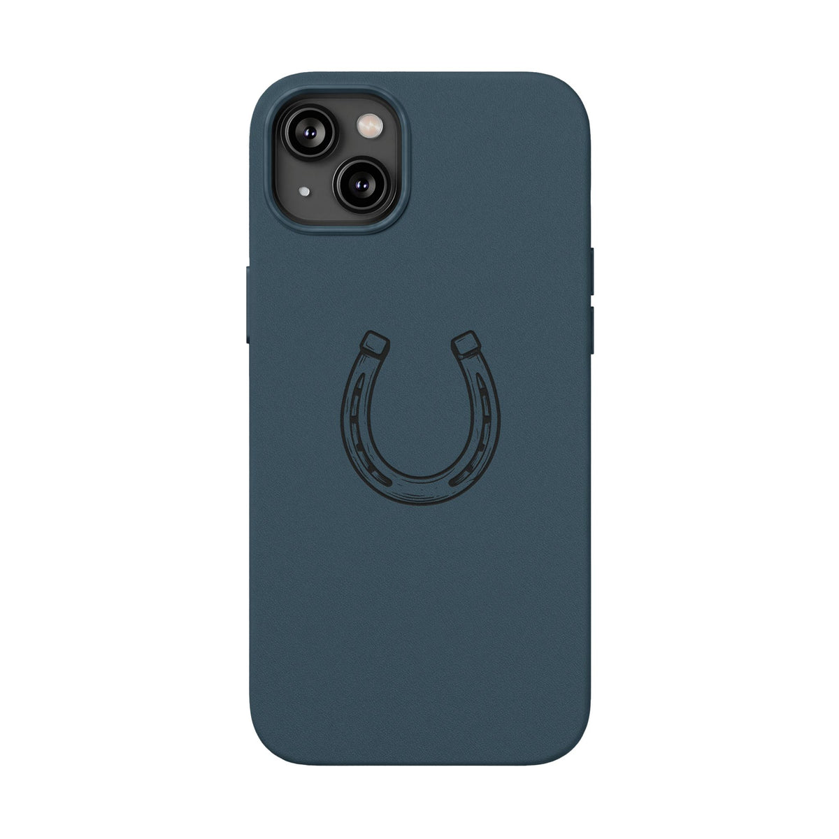 Étui Téléphone Cuir Gravé — Fer à Cheval Minimaliste