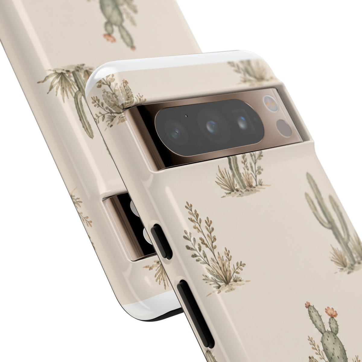 Cactus Pattern Tough Phone Case — Desert Floral Protective Cover