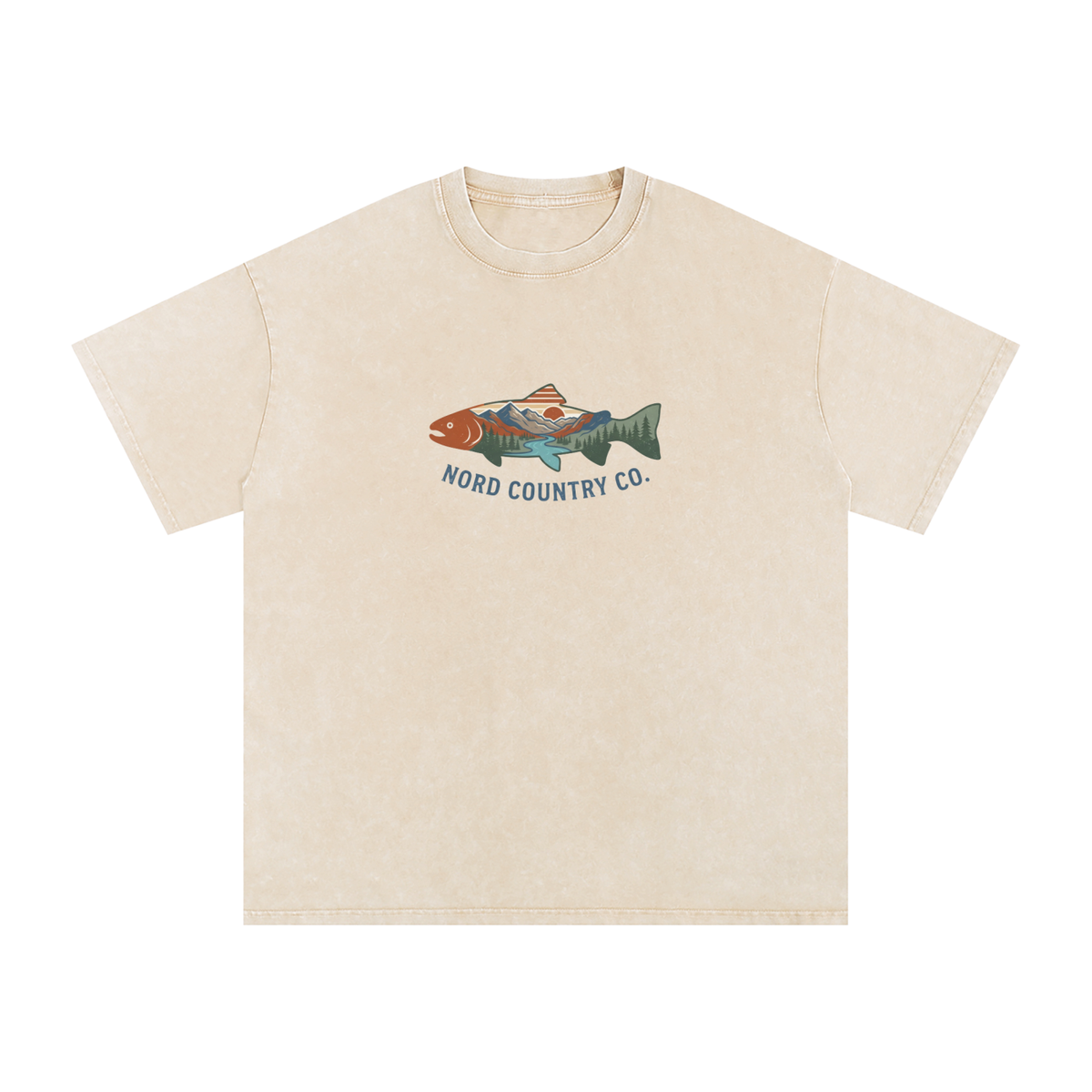 T-shirt Truite Rivière — Coupe Oversize
