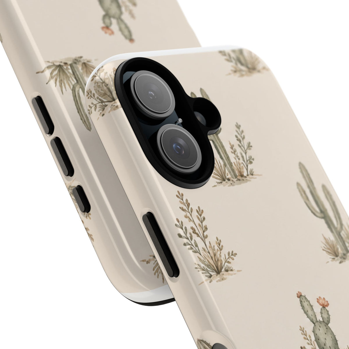 Cactus Pattern Tough Phone Case — Desert Floral Protective Cover