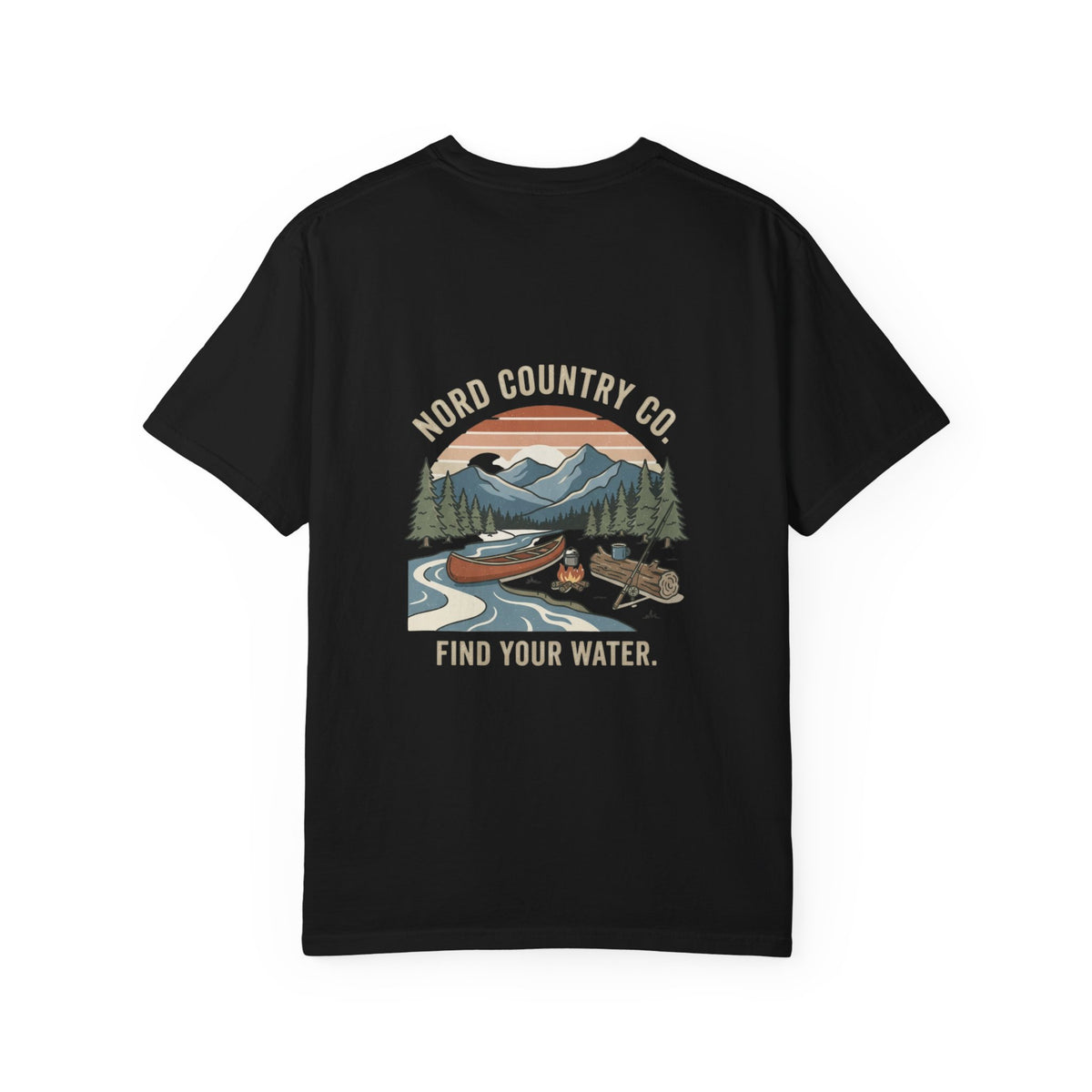 Find Your Water Outdoor T-shirt — Nord Country Co. Canoe & Mountain Graphic