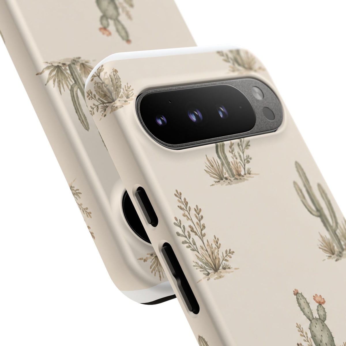 Cactus Pattern Tough Phone Case — Desert Floral Protective Cover