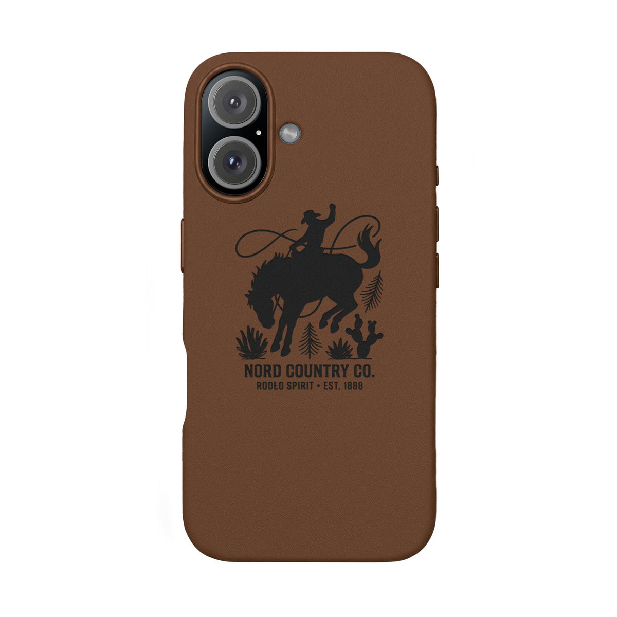 Étui Téléphone Cuir Gravé — Design Minimaliste Chameau