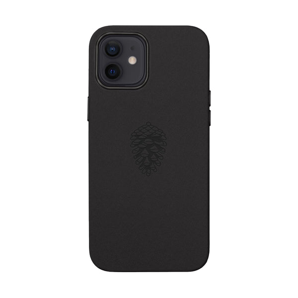 Étui Téléphone Cuir Gravé — Pomme de Pin Minimaliste