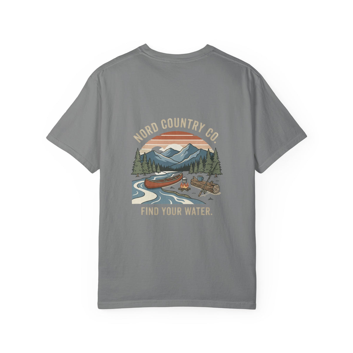 Find Your Water Outdoor T-shirt — Nord Country Co. Canoe & Mountain Graphic