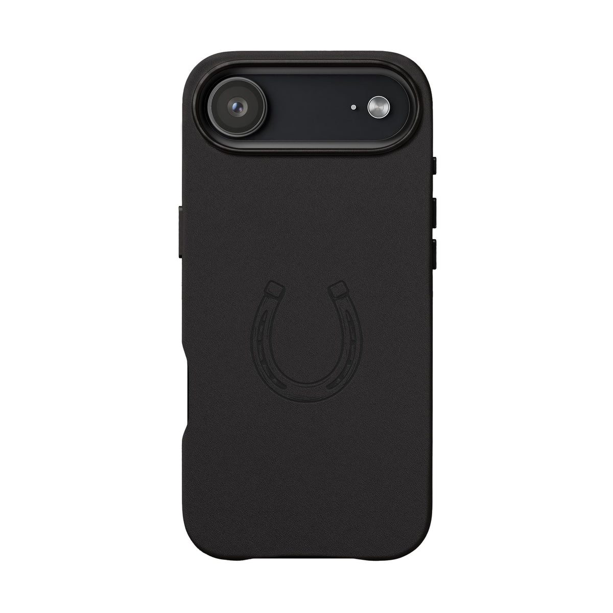 Étui Téléphone Cuir Gravé — Fer à Cheval Minimaliste