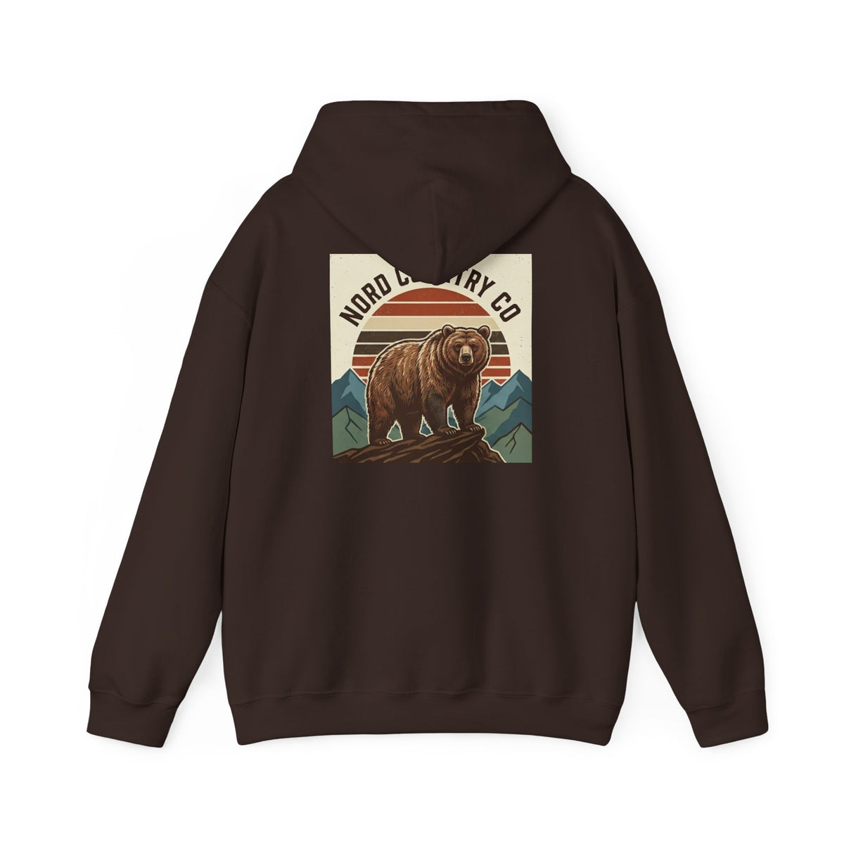 Vintage Bear Hoodie — Mountain Graphic