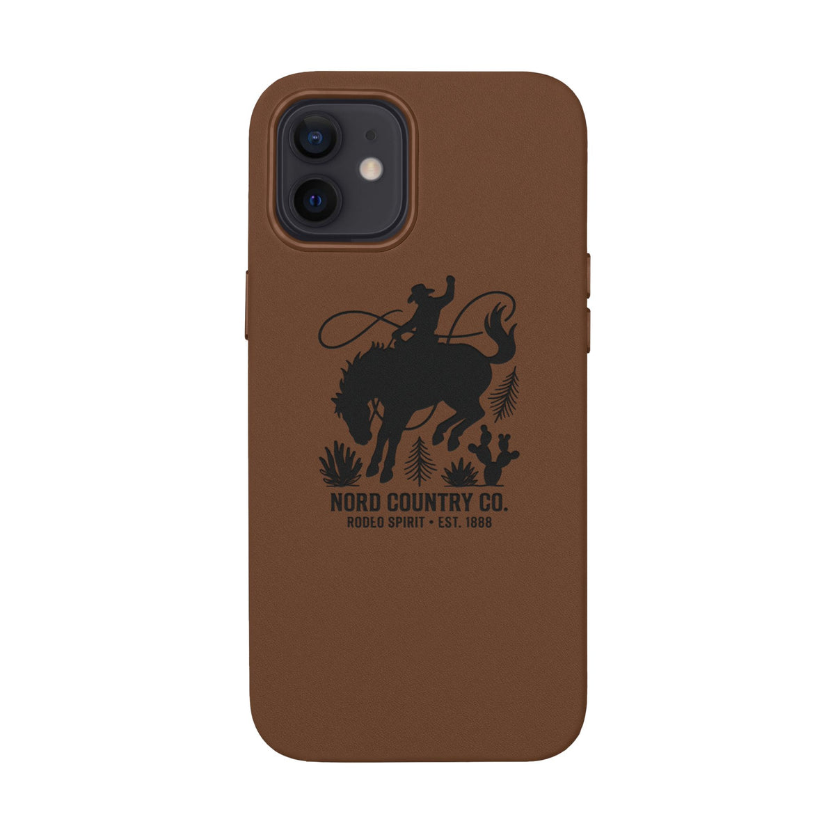 Étui Téléphone Cuir Gravé — Design Minimaliste Chameau