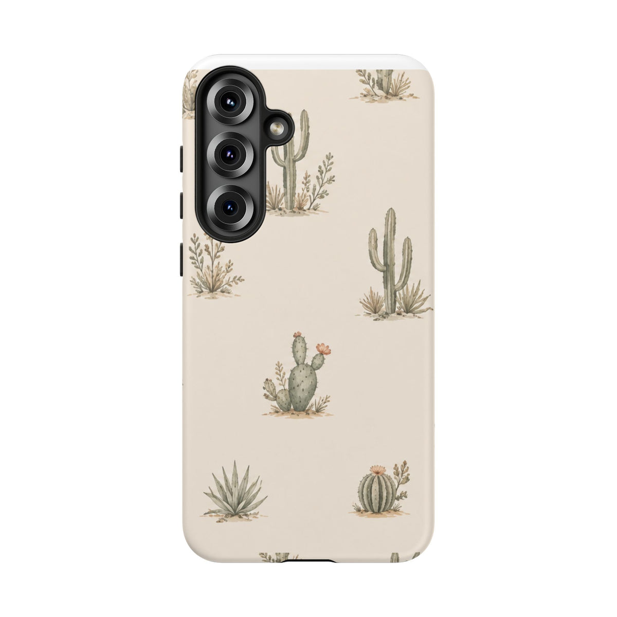 Cactus Pattern Tough Phone Case — Desert Floral Protective Cover