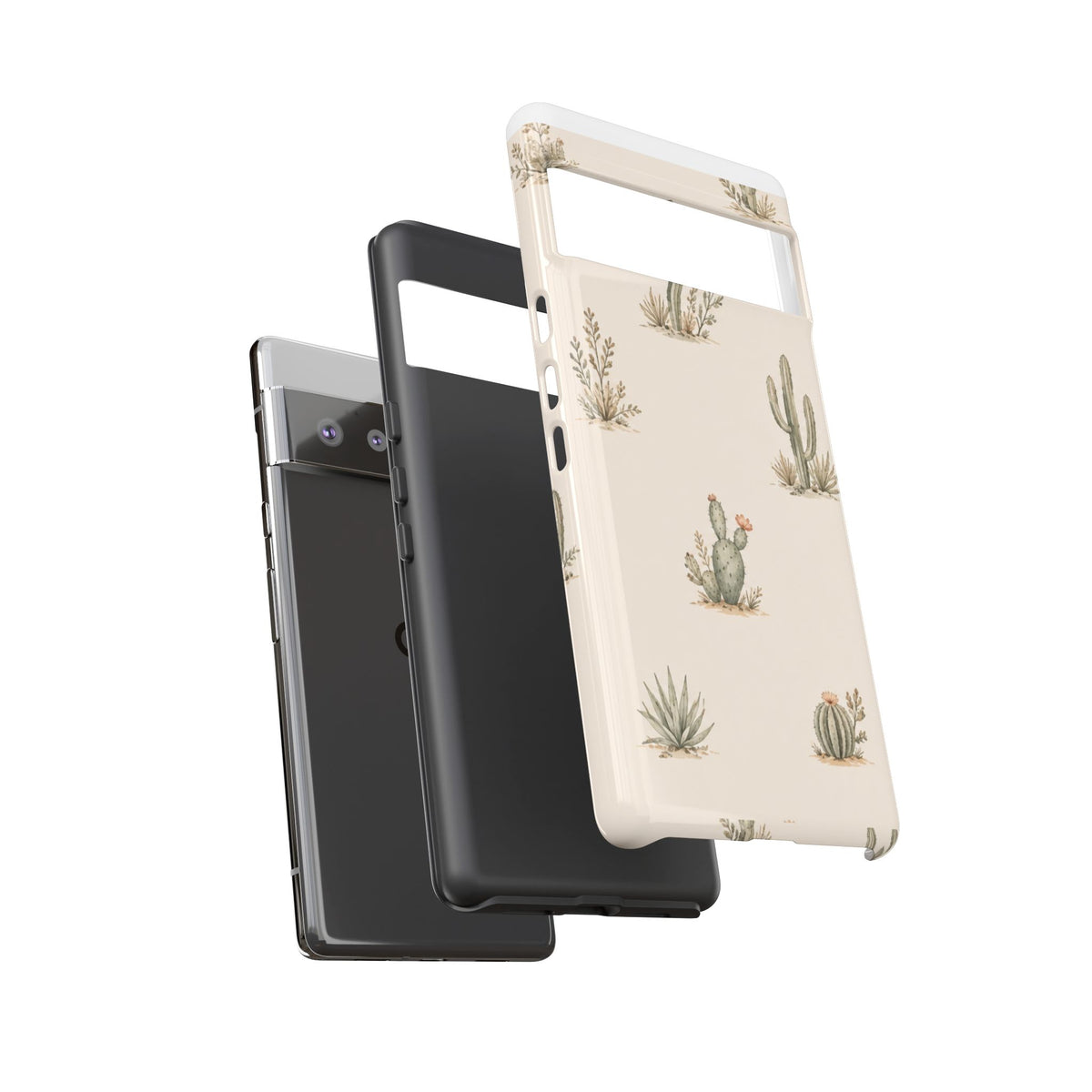 Cactus Pattern Tough Phone Case — Desert Floral Protective Cover