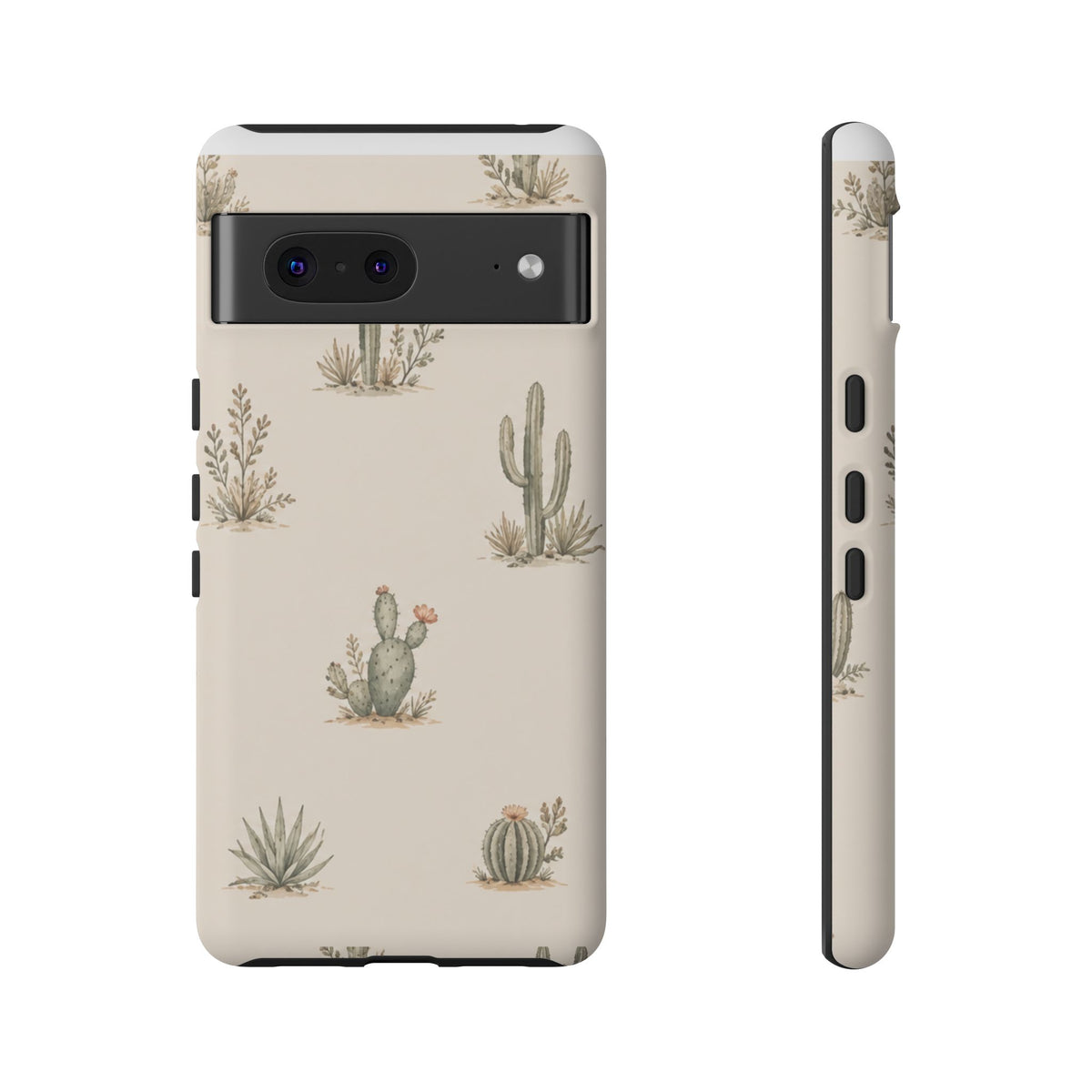 Cactus Pattern Tough Phone Case — Desert Floral Protective Cover