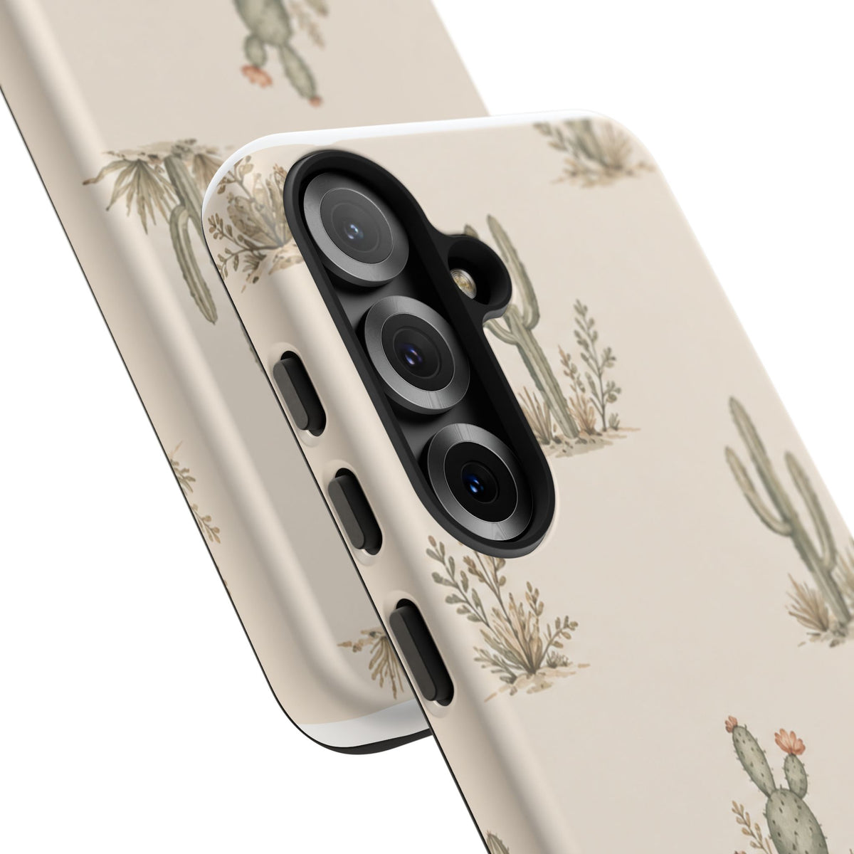 Cactus Pattern Tough Phone Case — Desert Floral Protective Cover