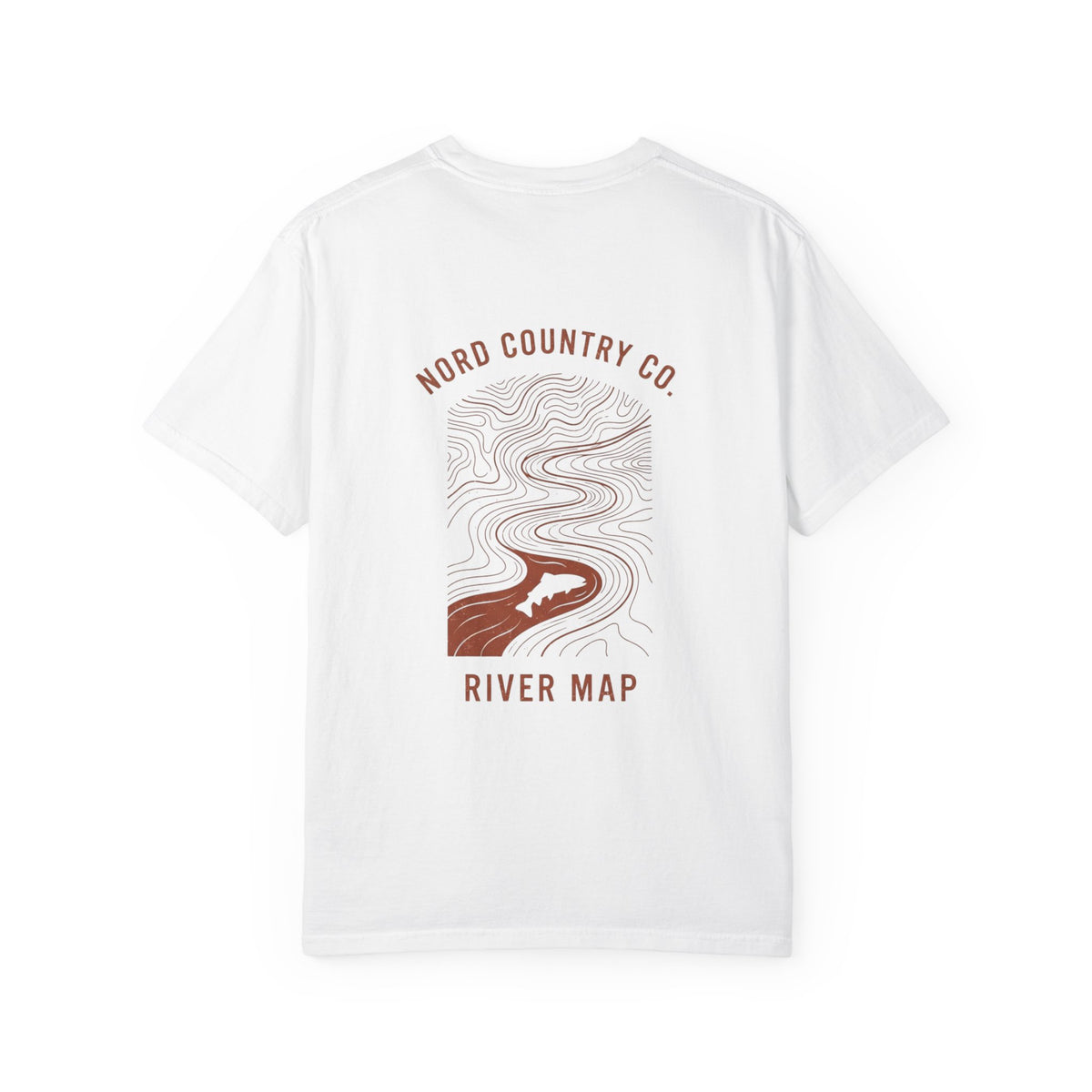 River Map Graphic T-Shirt — Nord Country Co. Topographic River Design