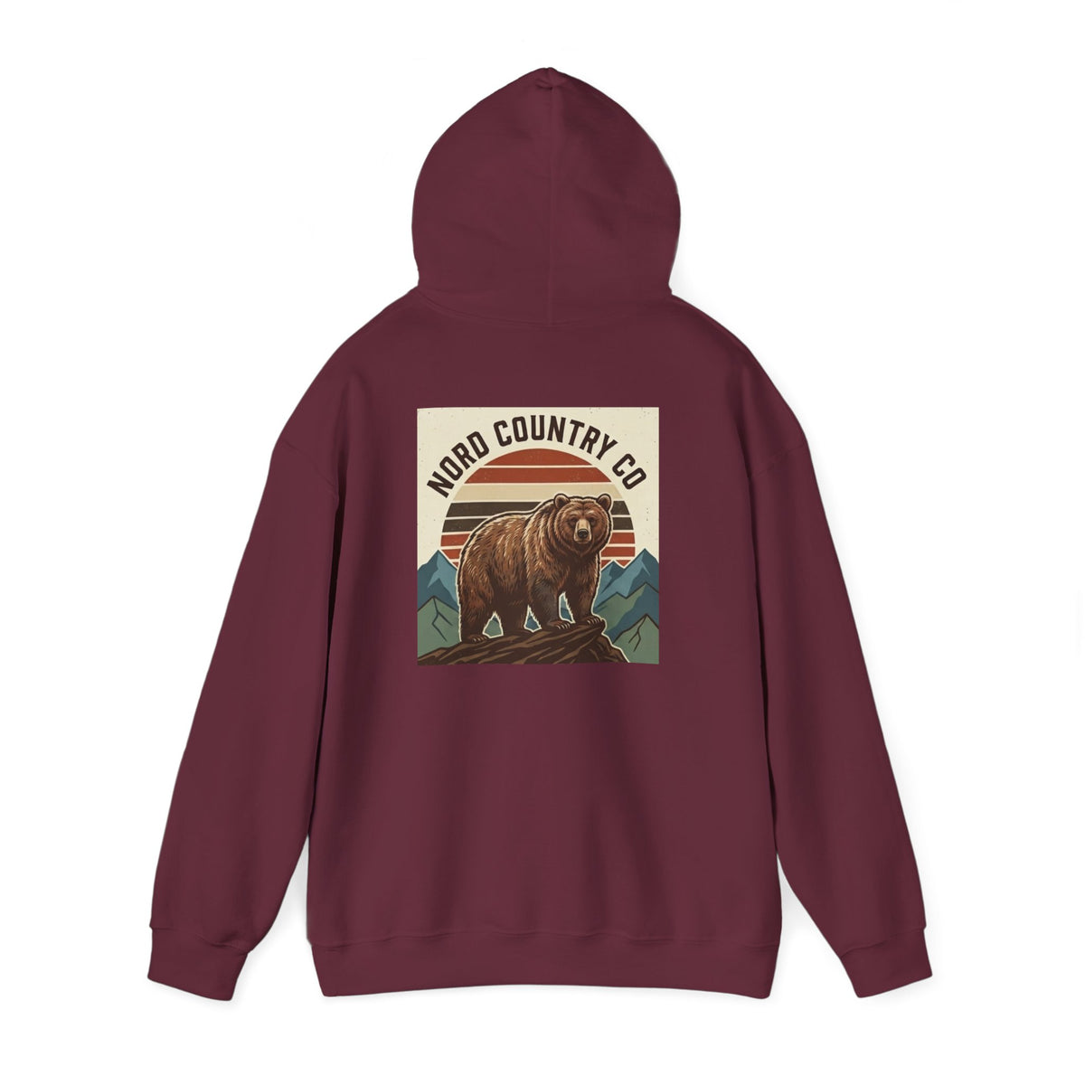 Vintage Bear Hoodie — Mountain Graphic
