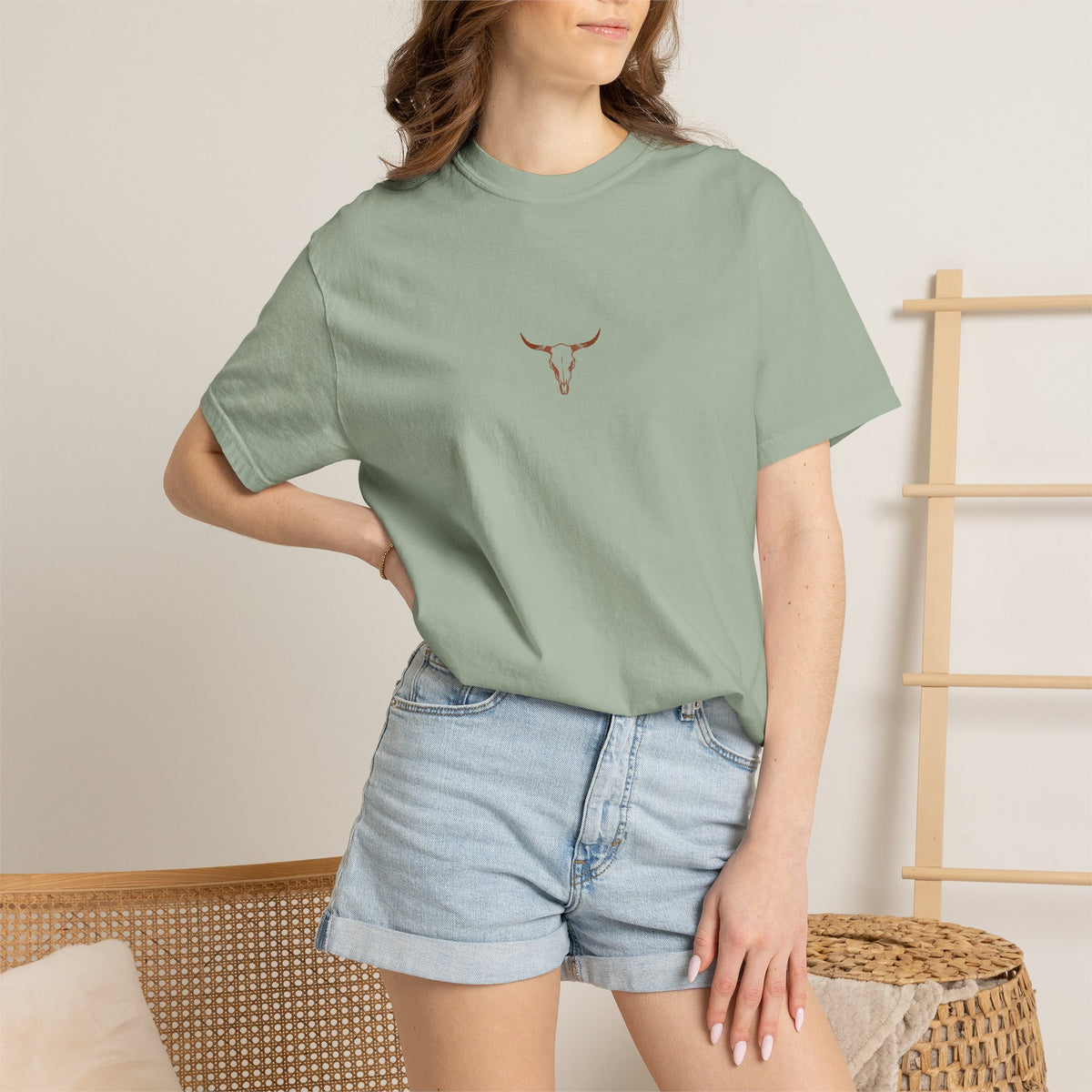 T-shirt Crâne de Longhorn — Design Minimaliste