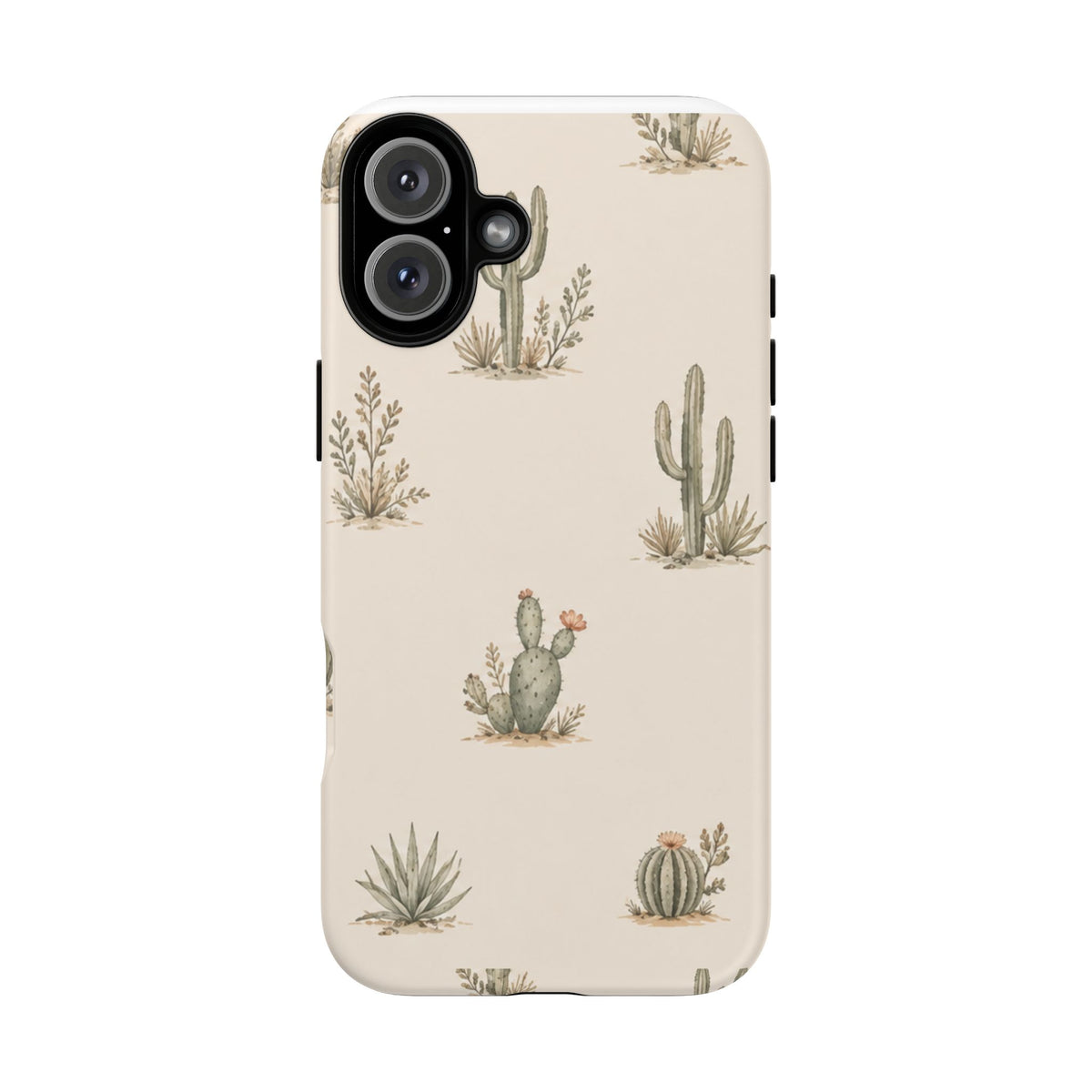 Cactus Pattern Tough Phone Case — Desert Floral Protective Cover