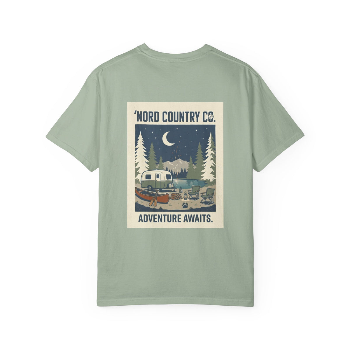 Adventure Camp T-Shirt — "Adventure Awaits" Retro Camper Graphic