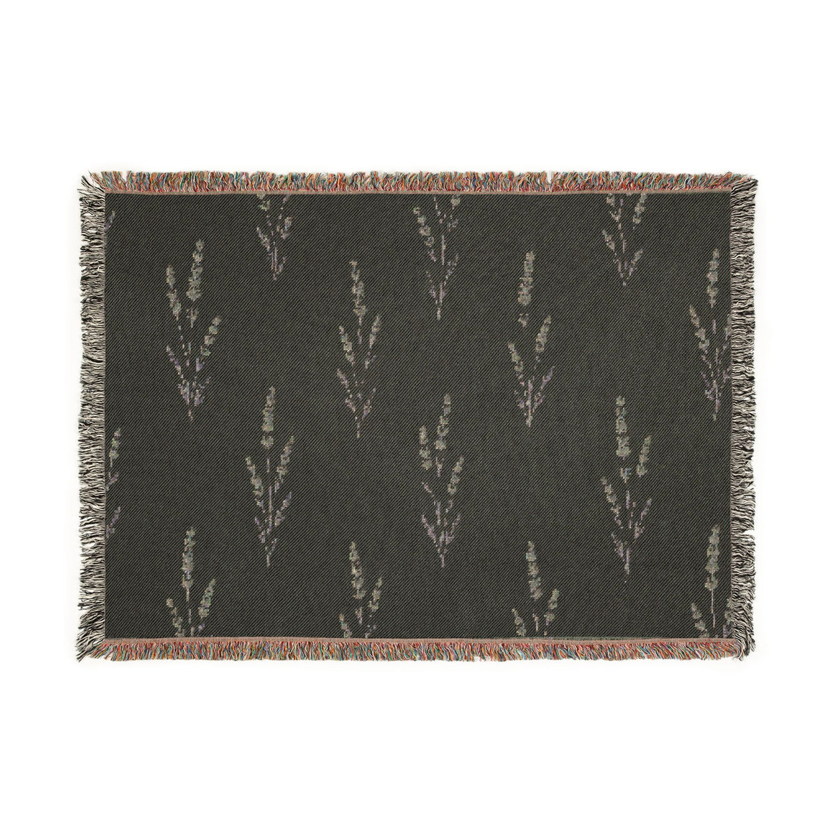 Jeté Tissé Botanique — Motif Floral Neutre à Franges — Nord Country Co.