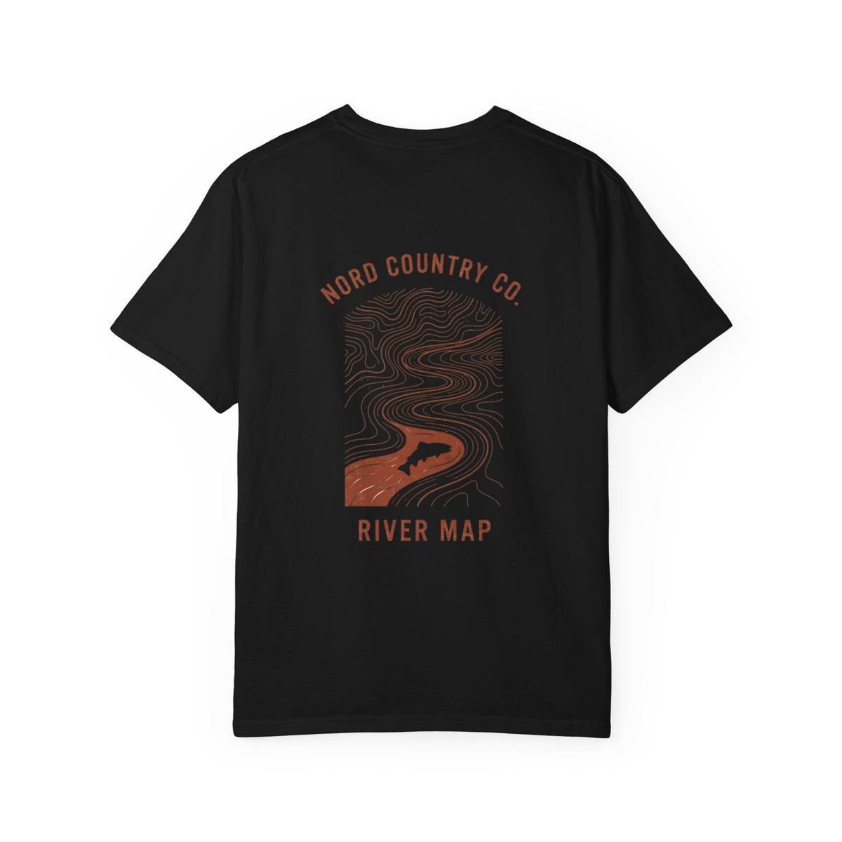 River Map Graphic T-Shirt — Nord Country Co. Topographic River Design