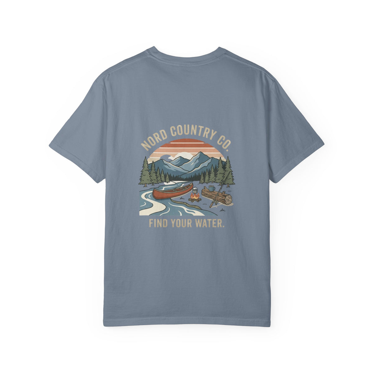 Find Your Water Outdoor T-shirt — Nord Country Co. Canoe & Mountain Graphic