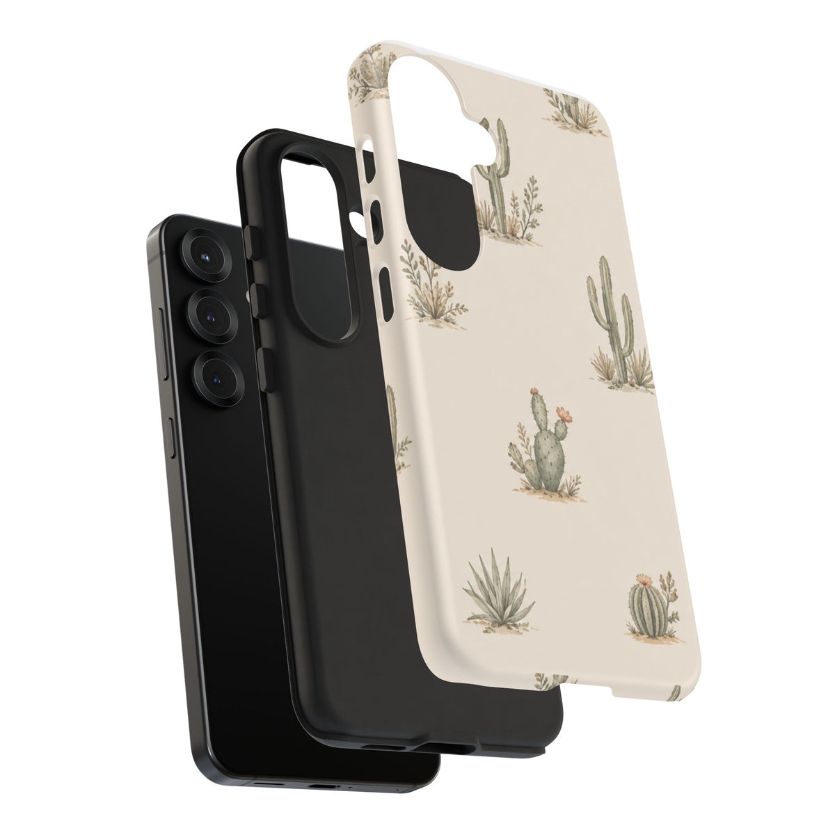 Cactus Pattern Tough Phone Case — Desert Floral Protective Cover