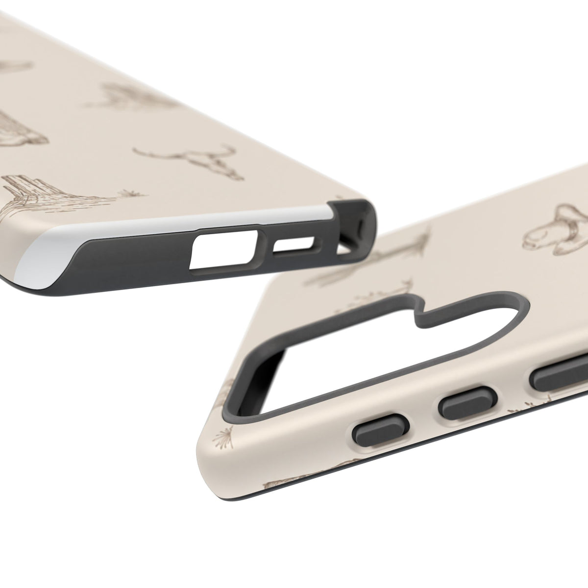Western Desert Phone Case — Cowboy Boots, Cactus & Skull Pattern
