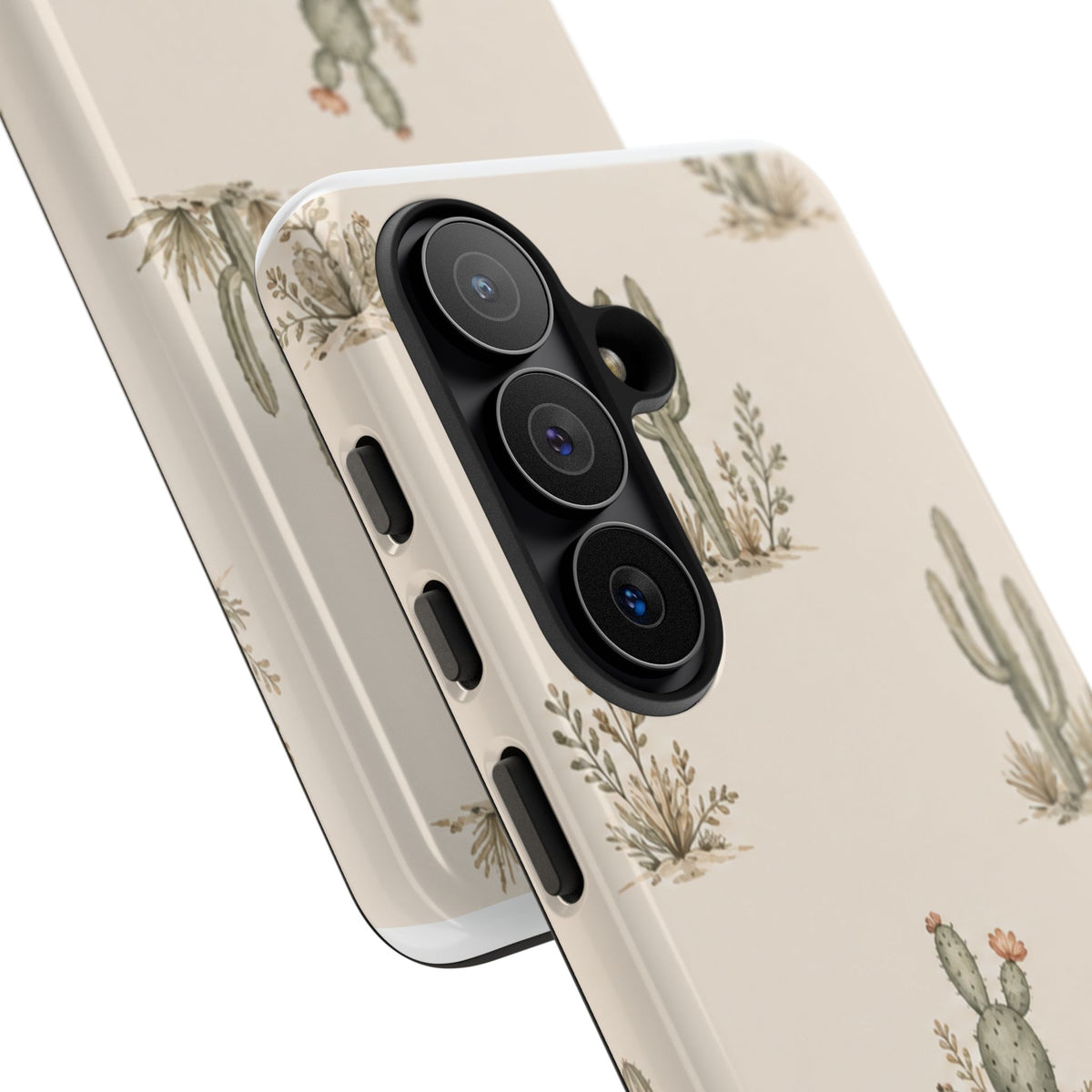 Cactus Pattern Tough Phone Case — Desert Floral Protective Cover