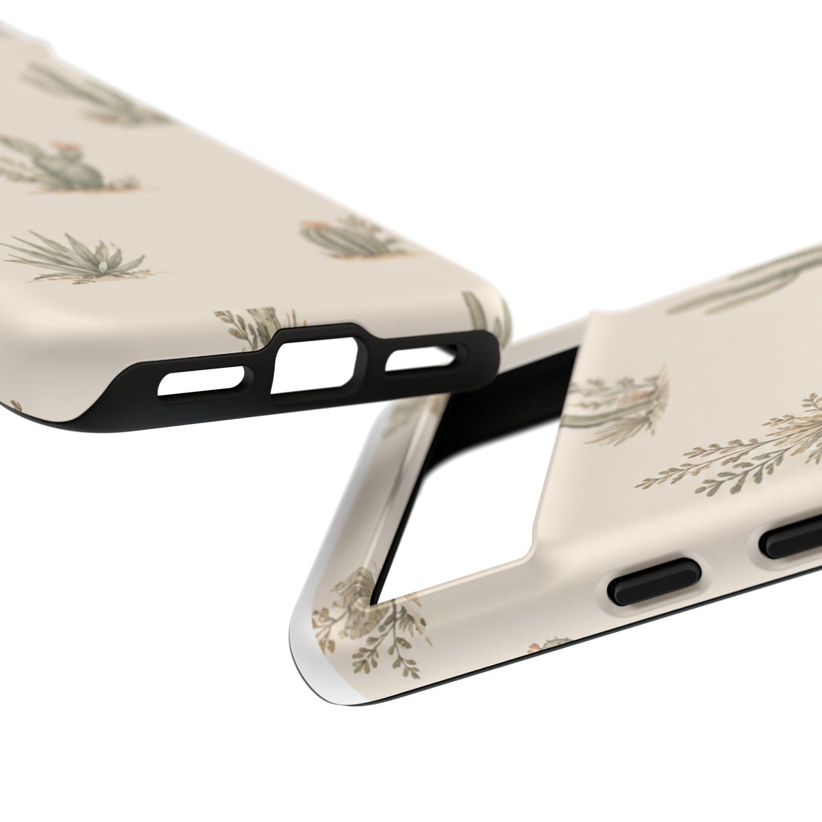 Cactus Pattern Tough Phone Case — Desert Floral Protective Cover