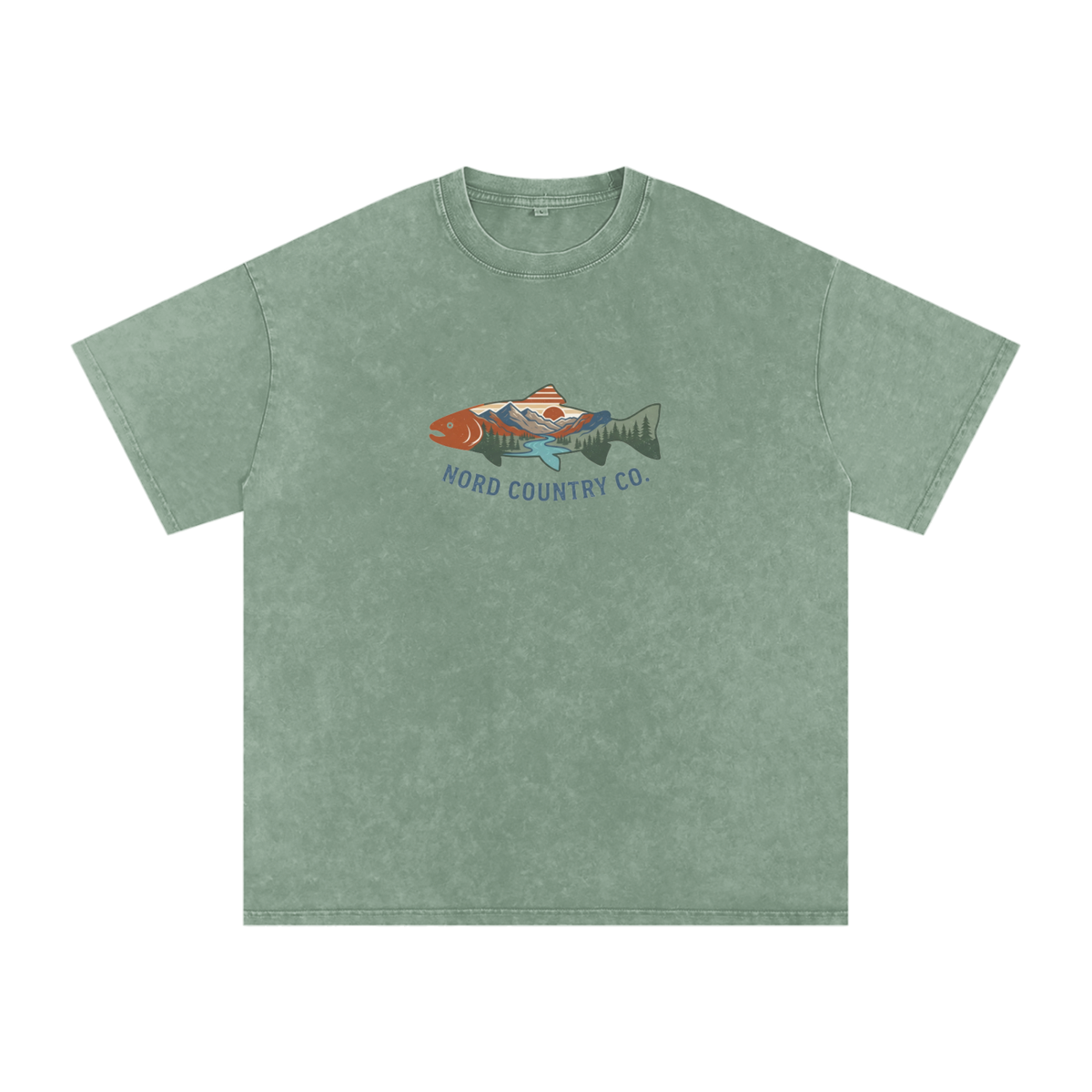 T-shirt Truite Rivière — Coupe Oversize