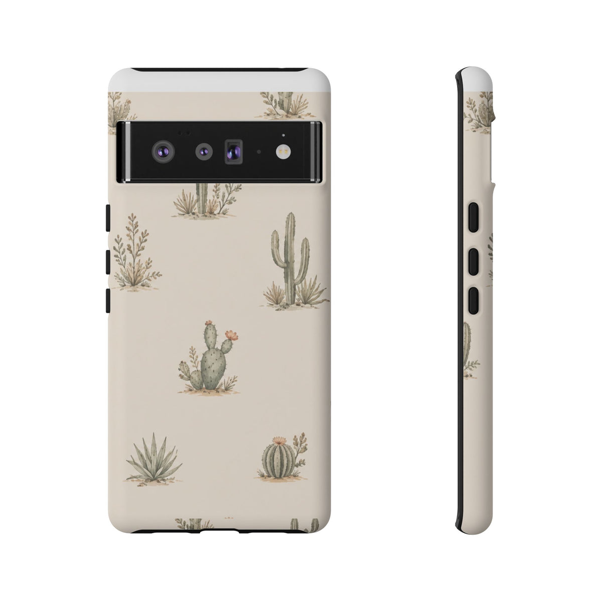 Cactus Pattern Tough Phone Case — Desert Floral Protective Cover