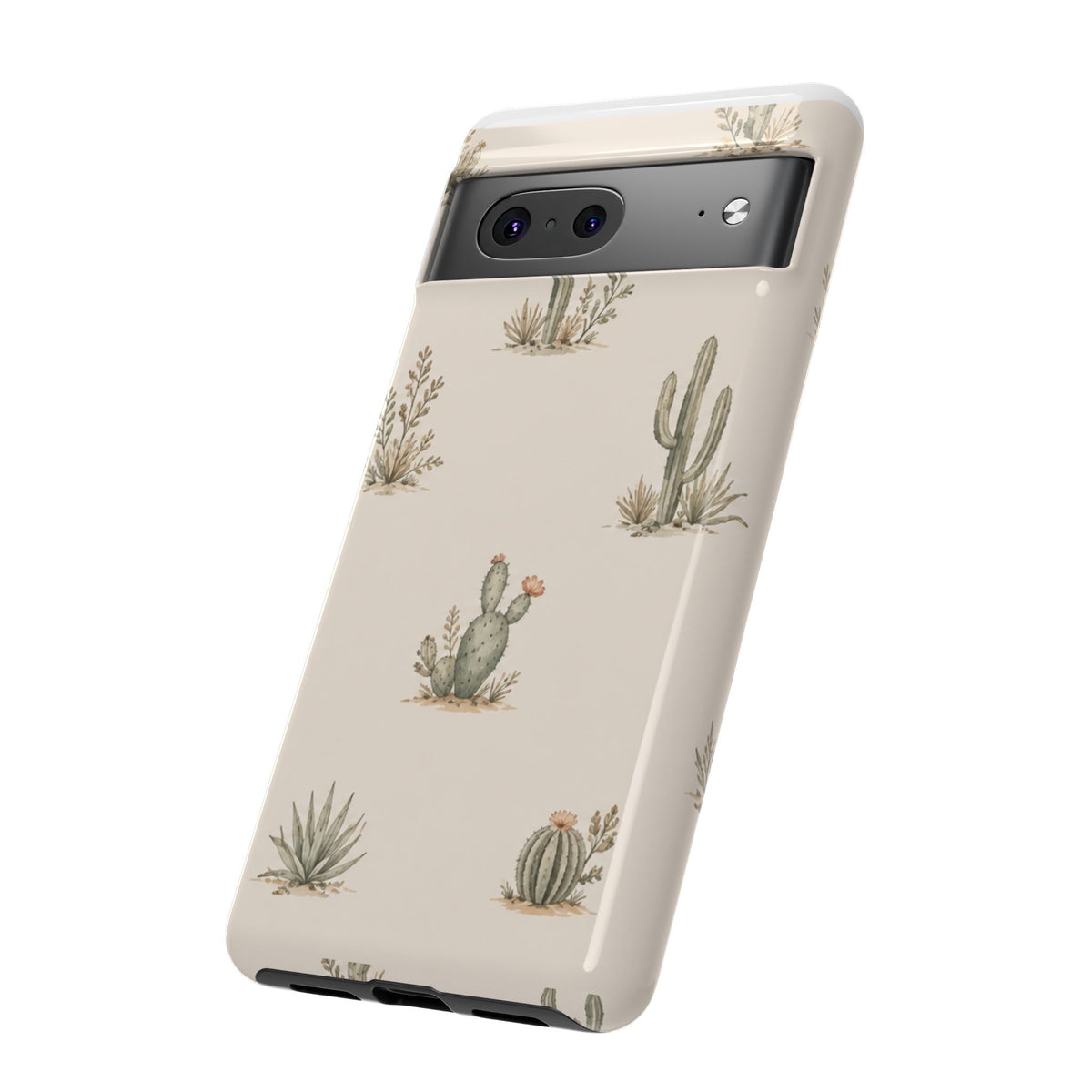 Cactus Pattern Tough Phone Case — Desert Floral Protective Cover