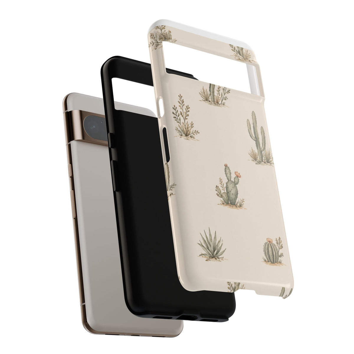 Cactus Pattern Tough Phone Case — Desert Floral Protective Cover