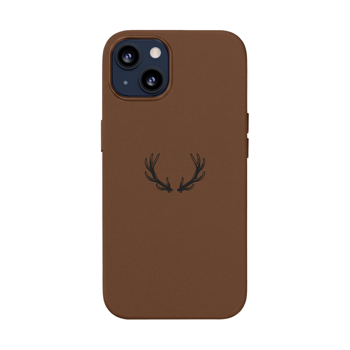Étui Téléphone Cuir Gravé — Bois de Cerf Minimaliste