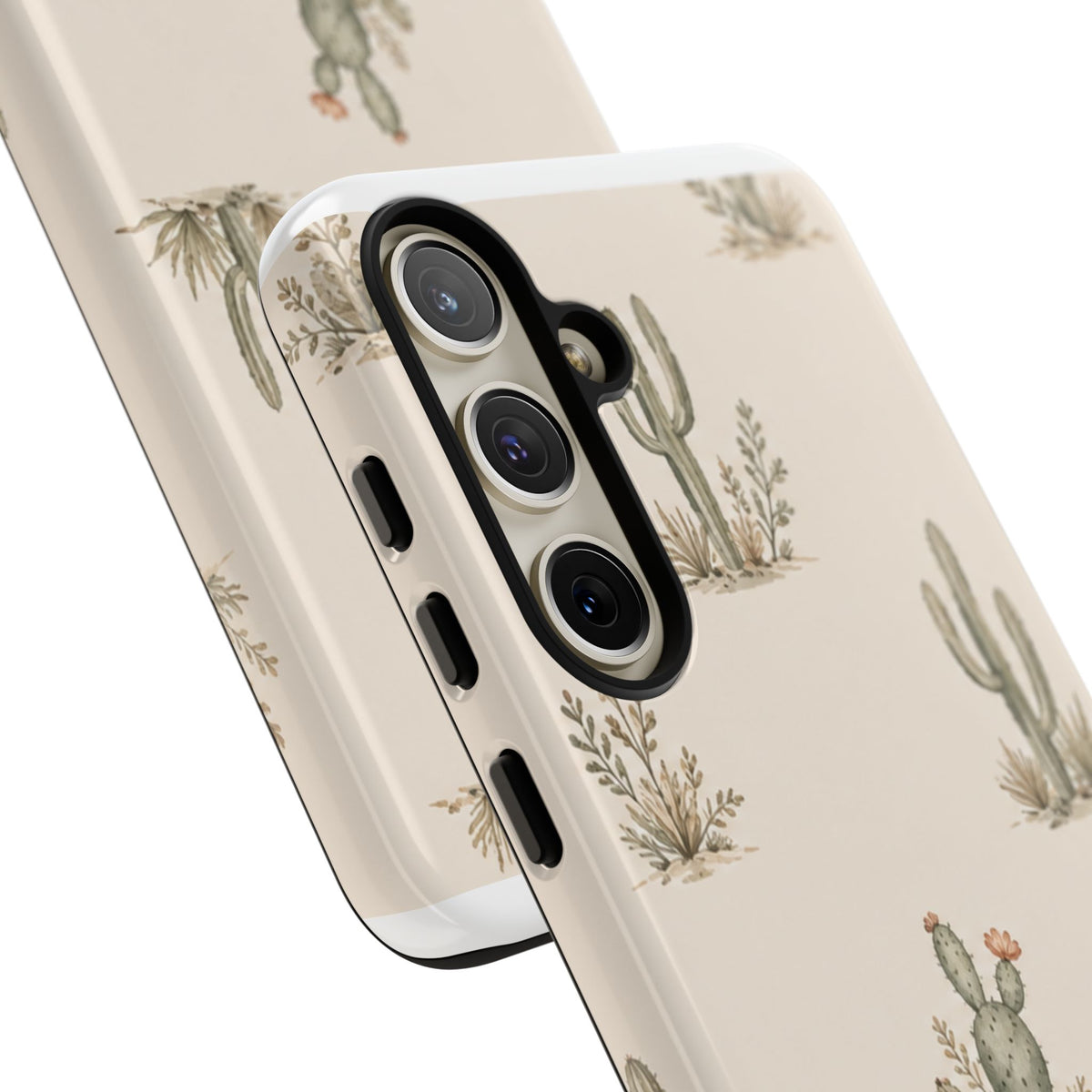 Cactus Pattern Tough Phone Case — Desert Floral Protective Cover