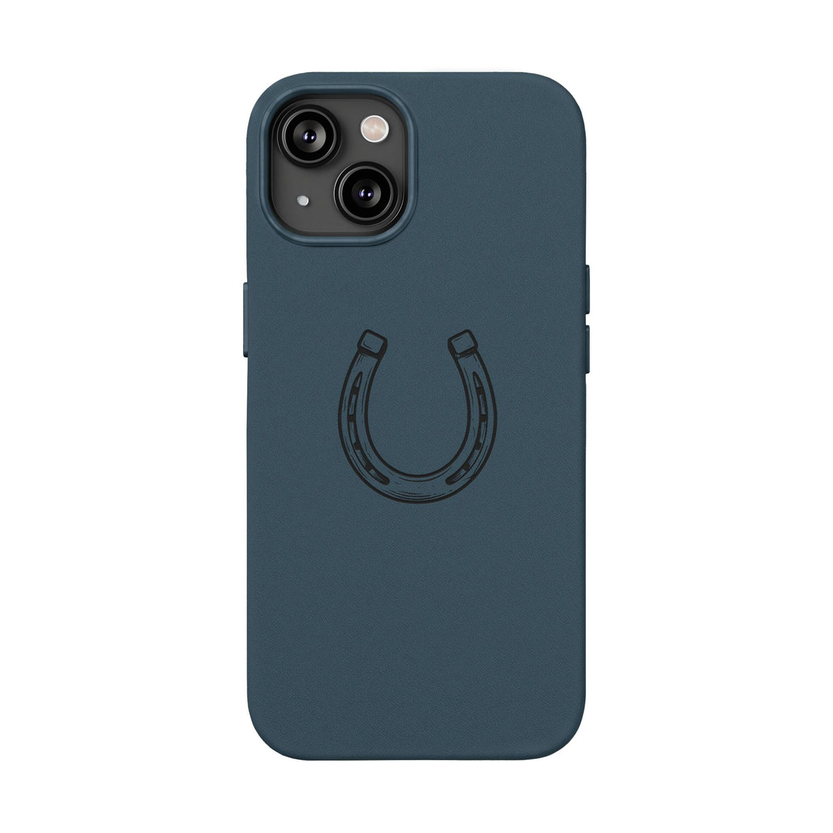 Étui Téléphone Cuir Gravé — Fer à Cheval Minimaliste