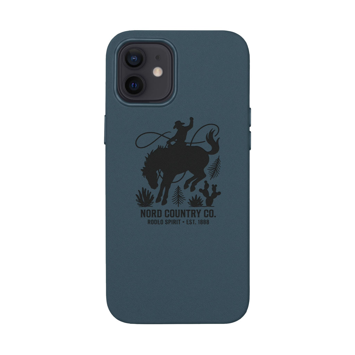 Étui Téléphone Cuir Gravé — Design Minimaliste Chameau