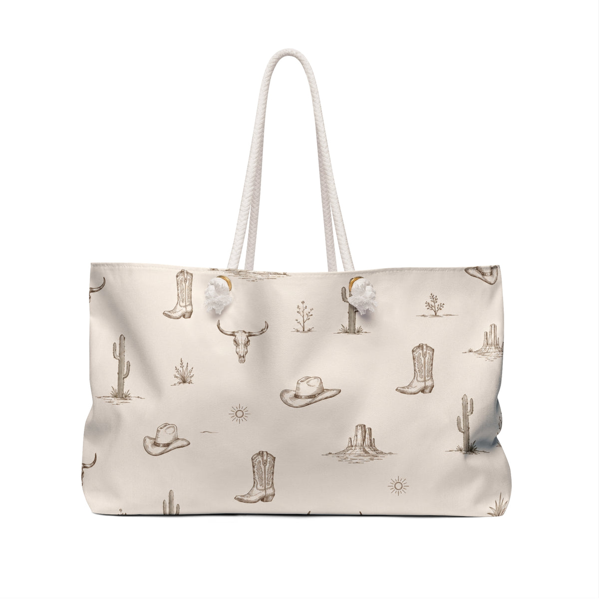 Sac Weekender Désert Western — Bottes de Cowboy et Motif Cactus — Nord Country Co.