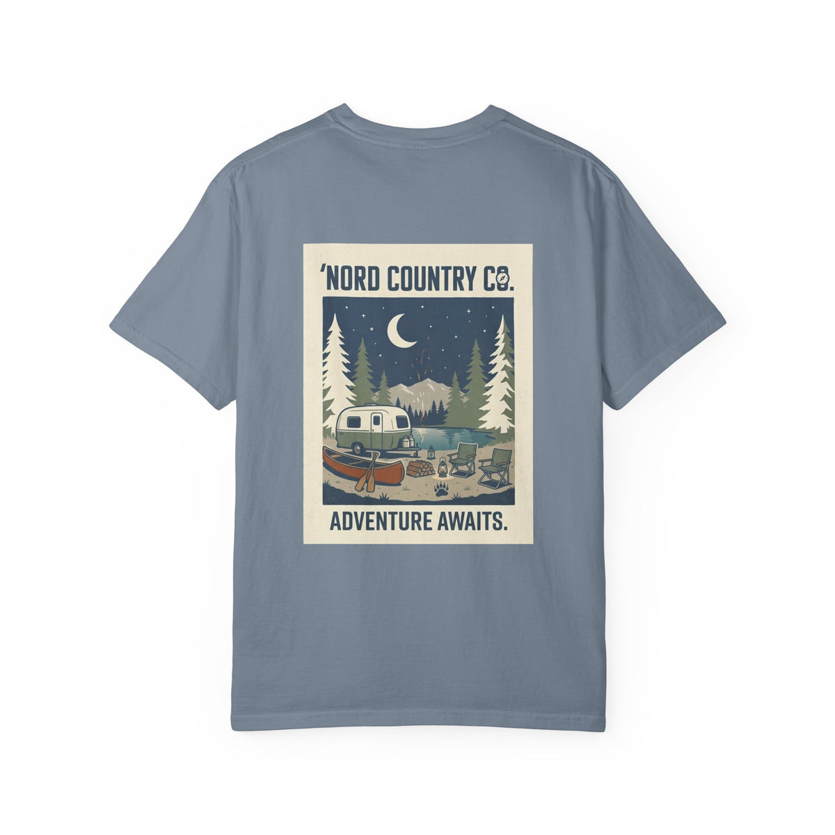 Adventure Camp T-Shirt — "Adventure Awaits" Retro Camper Graphic