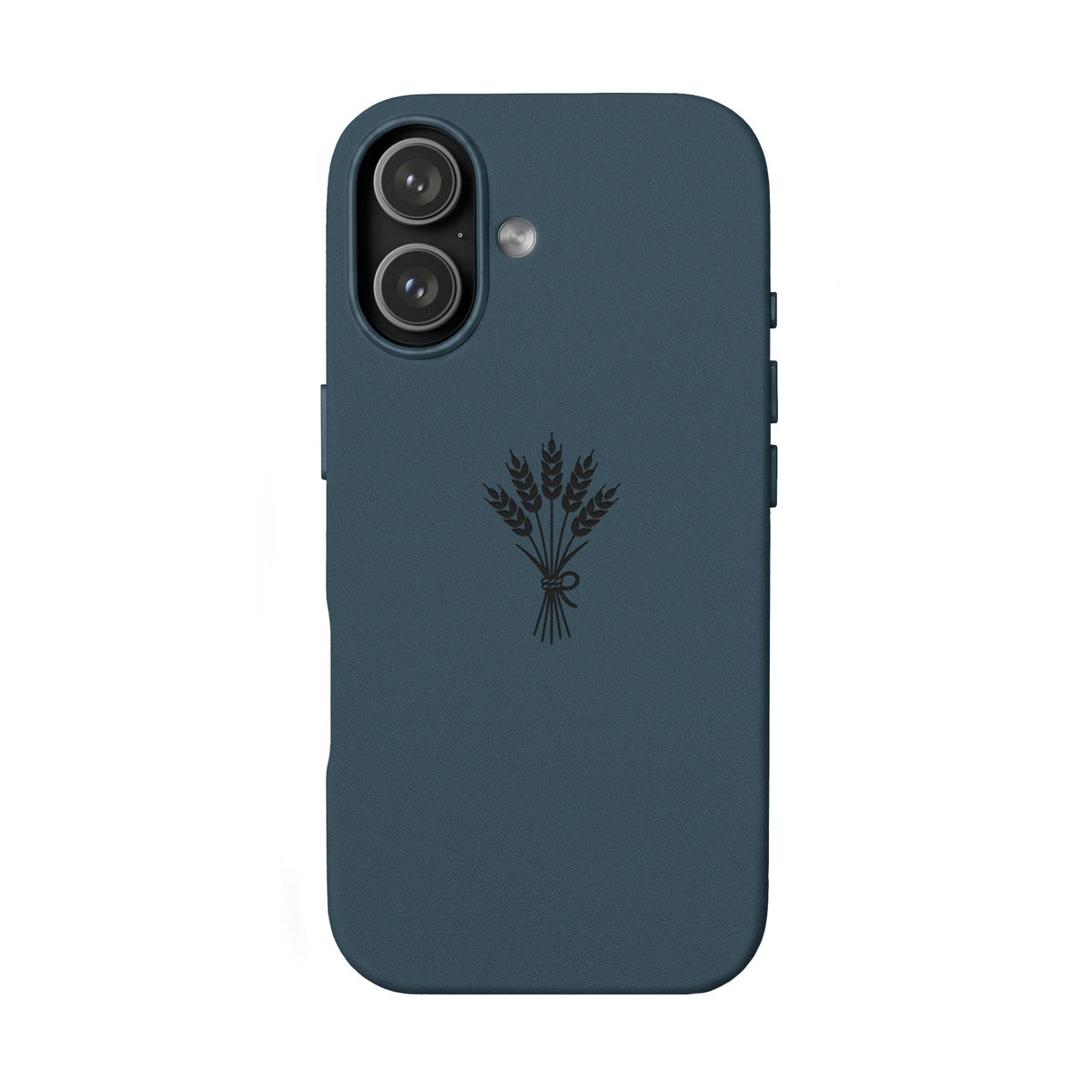 Étui Téléphone Cuir Gravé — Bouquet de Blé Minimaliste