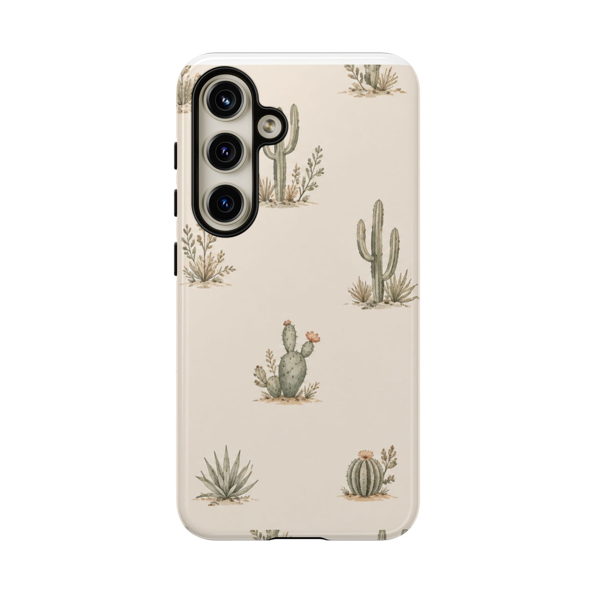 Cactus Pattern Tough Phone Case — Desert Floral Protective Cover