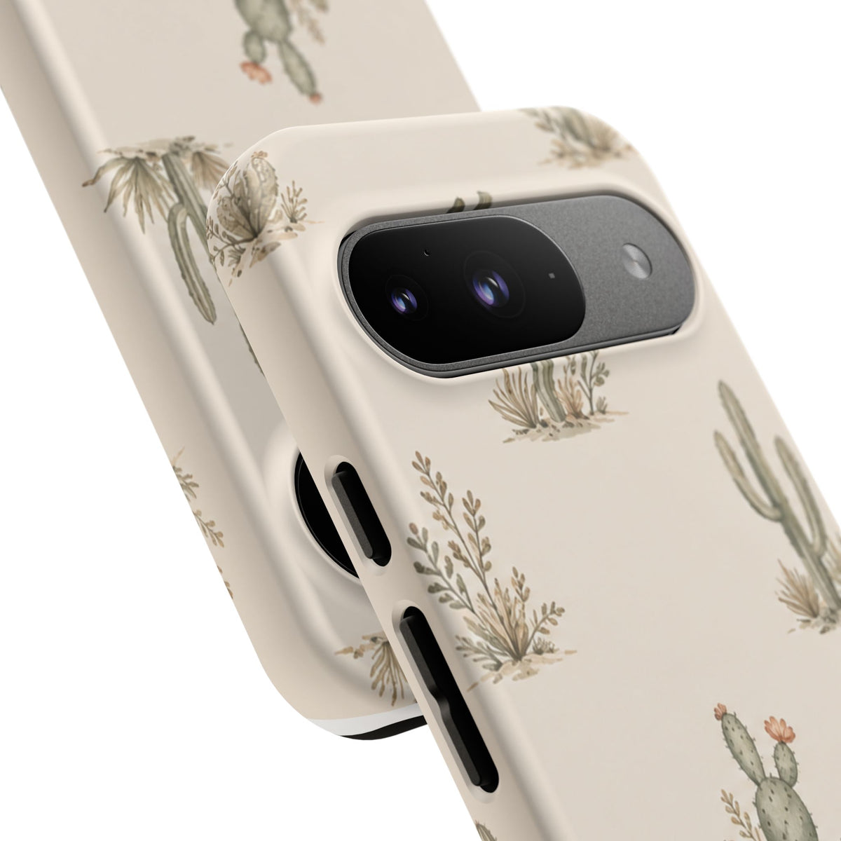 Cactus Pattern Tough Phone Case — Desert Floral Protective Cover