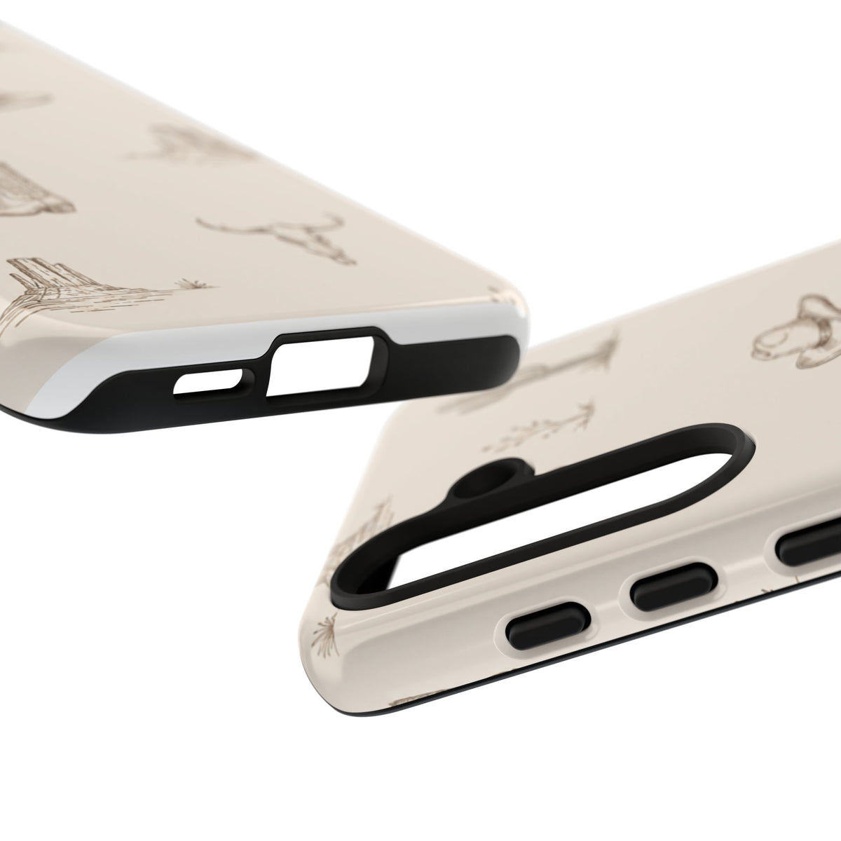 Western Desert Phone Case — Cowboy Boots, Cactus & Skull Pattern