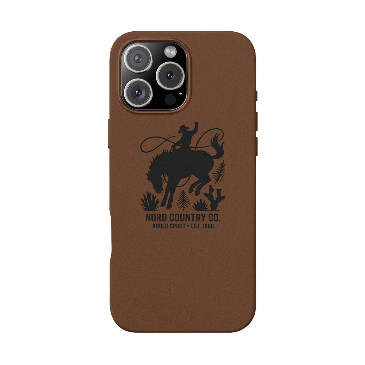 Étui Téléphone Cuir Gravé — Design Minimaliste Chameau