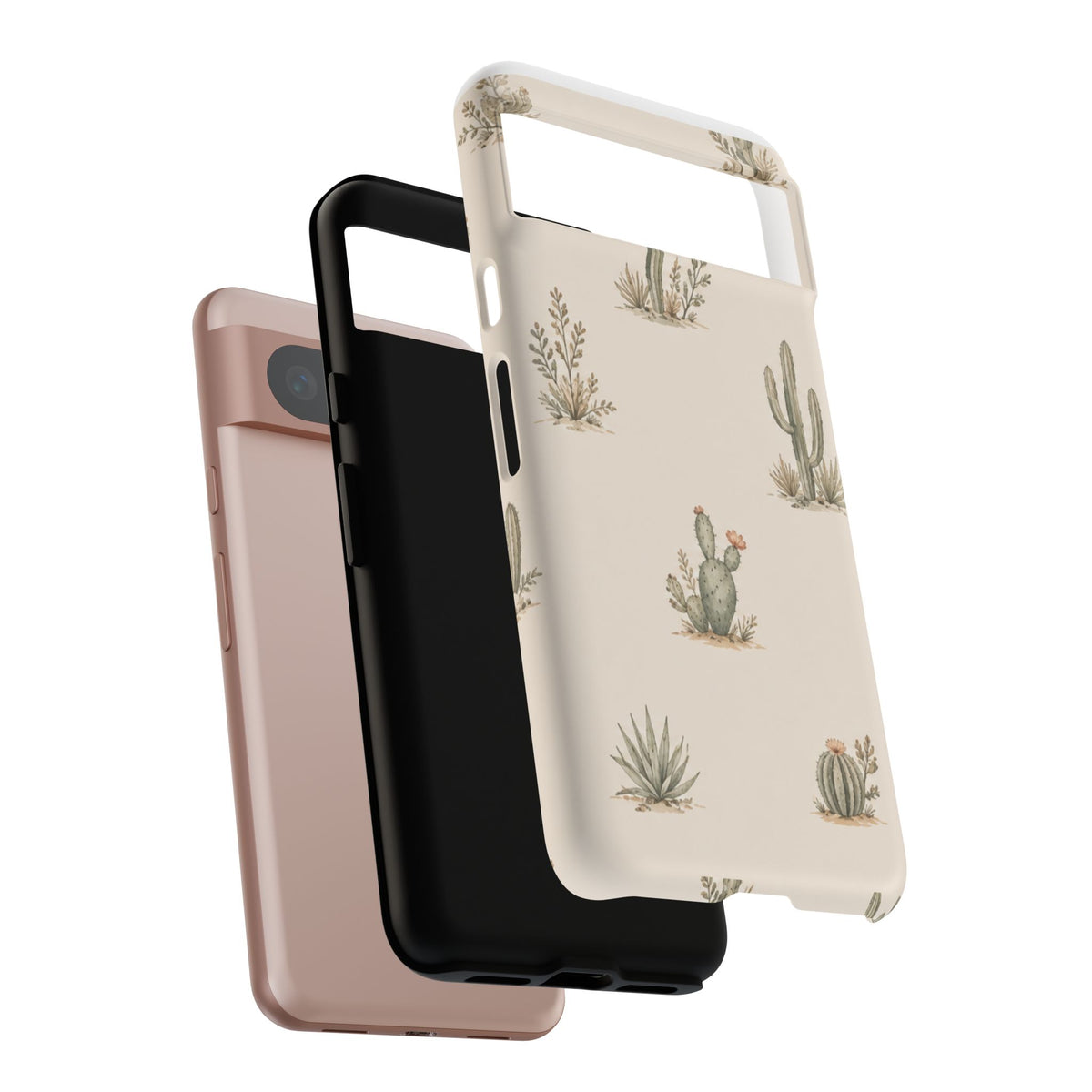 Cactus Pattern Tough Phone Case — Desert Floral Protective Cover