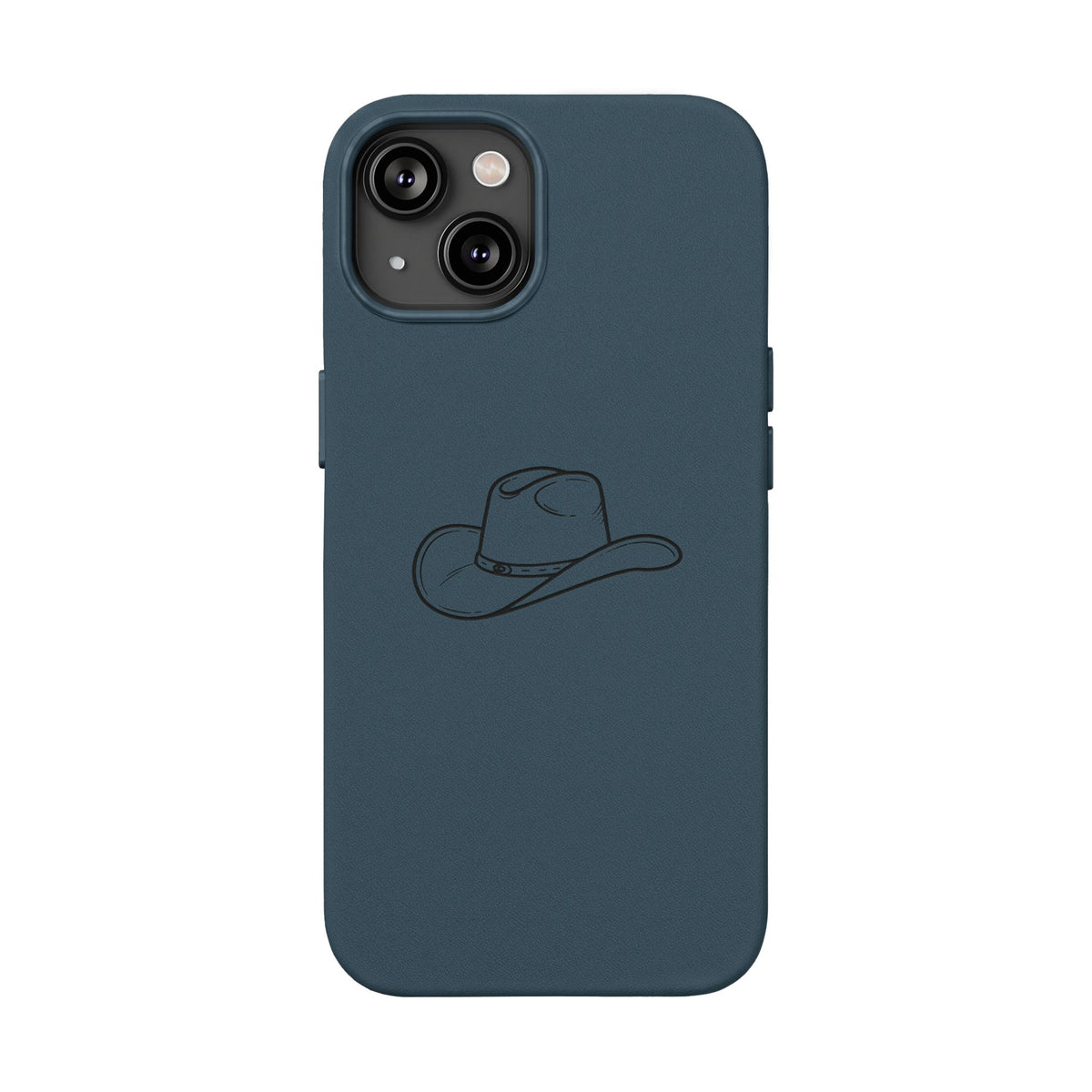 Étui Téléphone Cuir Gravé — Chapeau de Cowboy