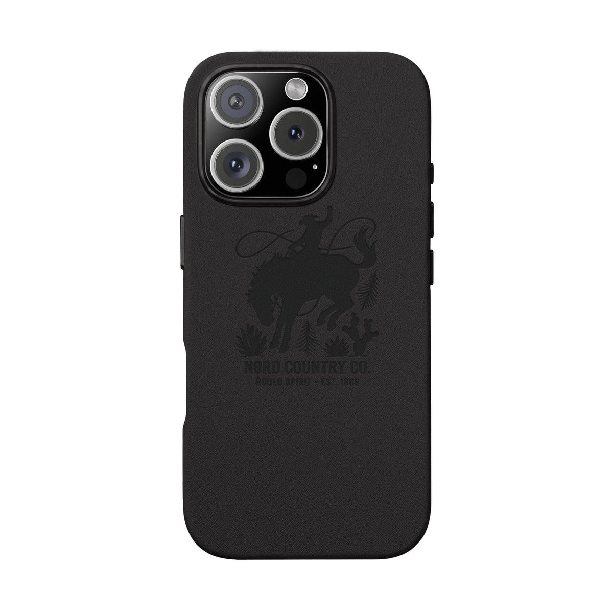 Étui Téléphone Cuir Gravé — Design Minimaliste Chameau